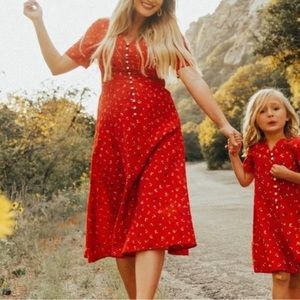 Ivy City Co Allie Dress in Red Floral